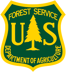 US Forest Service logo. This is a link to their road closure webpage.